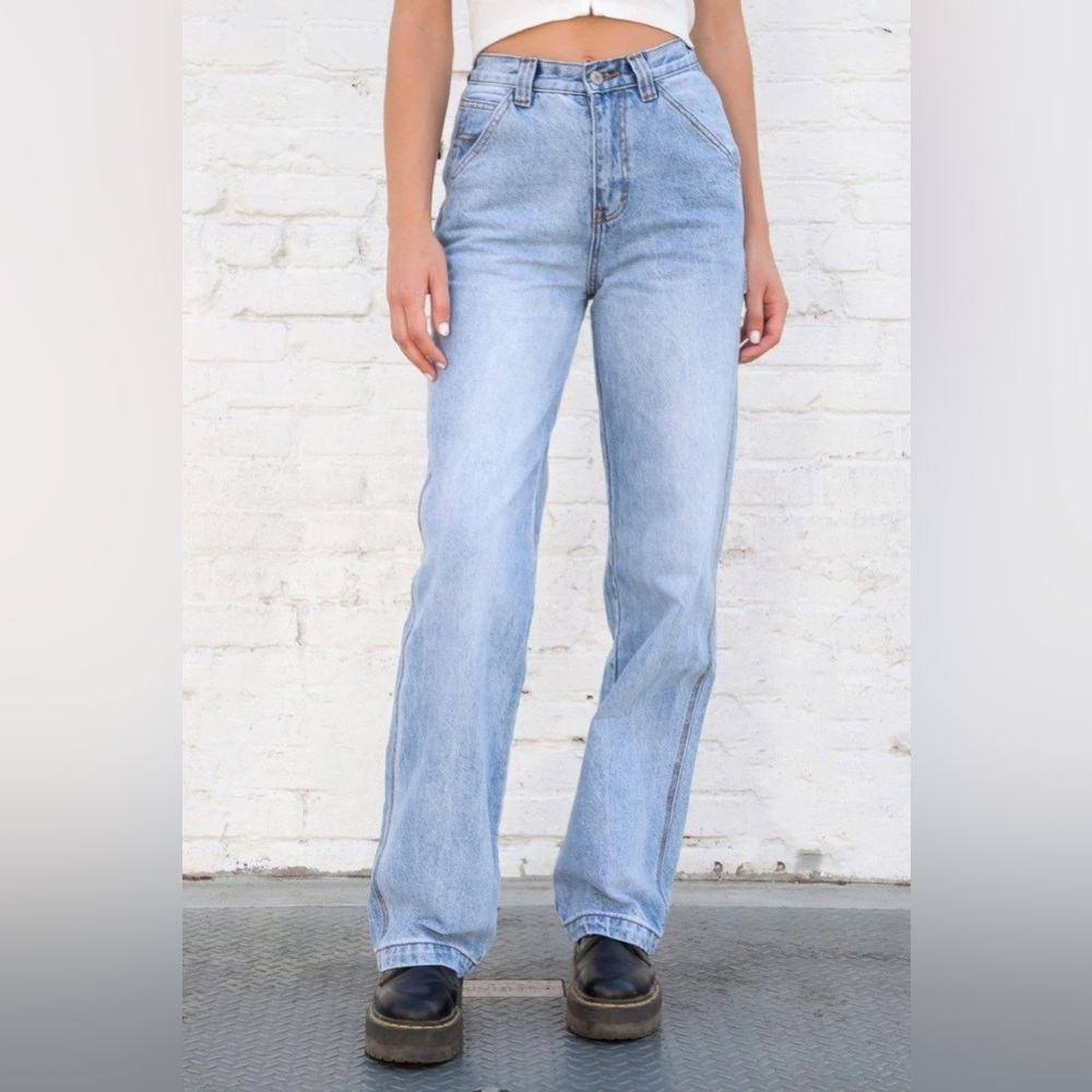 brandy melville light wash denim feanne jeans